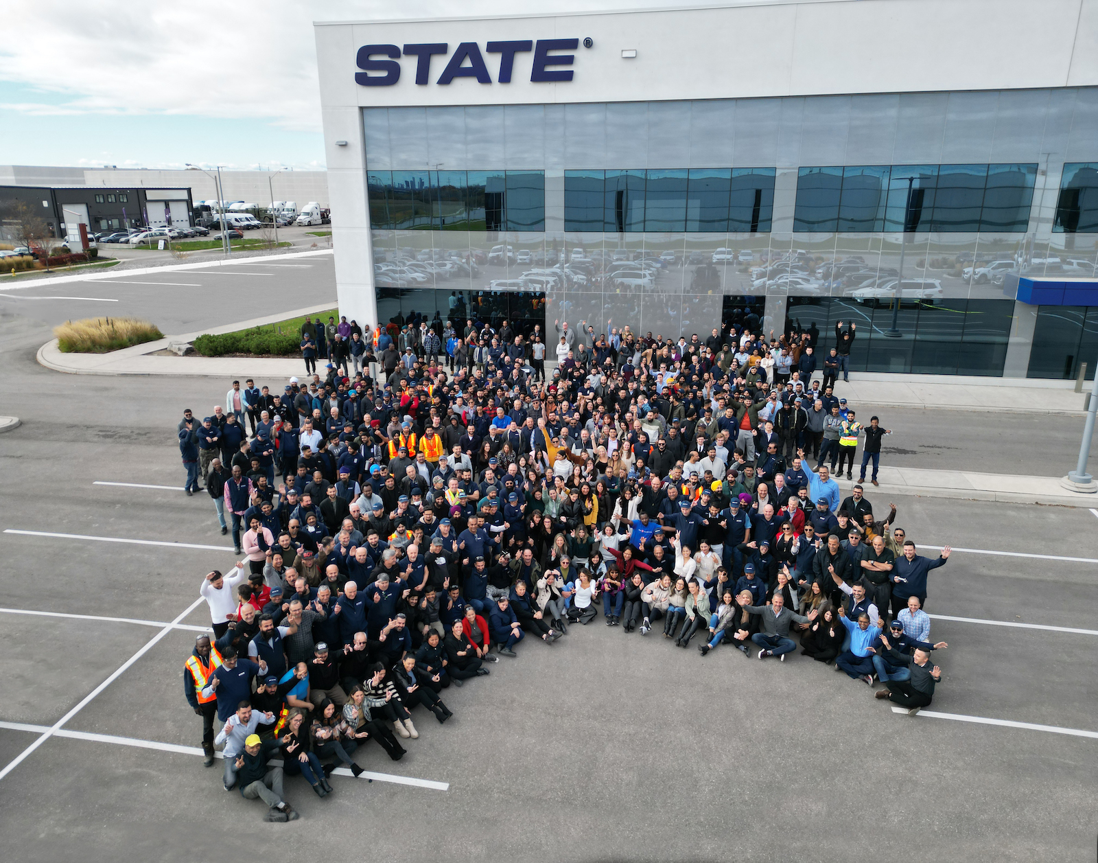 team aerial shot